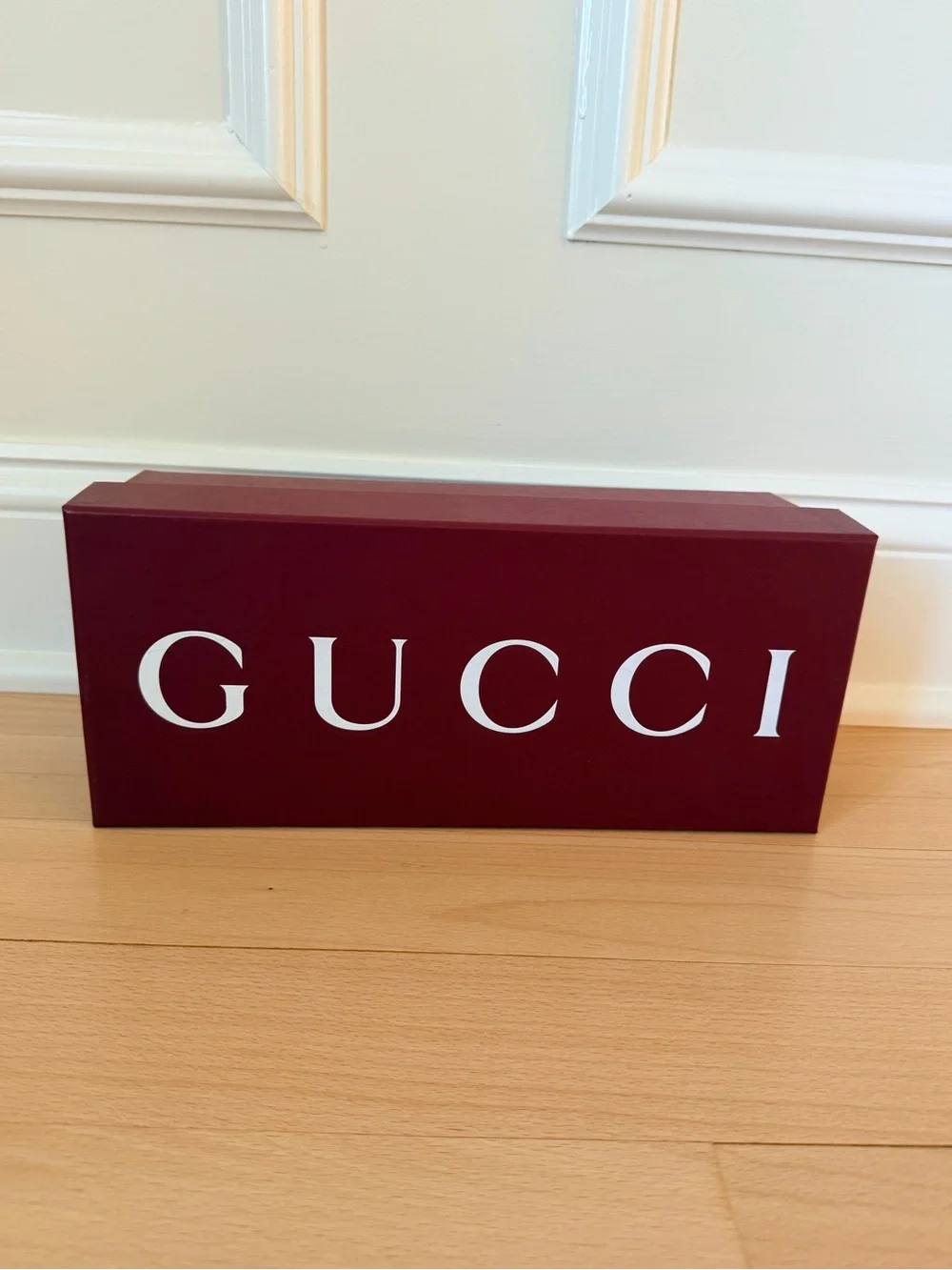 Gucci Burgundy and White Sandal Box